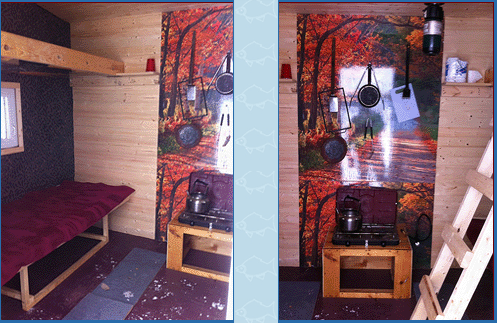 red ice hut